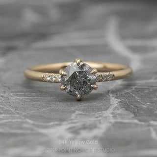 1.12 Carat Salt and Pepper Diamond Engagement Ring, Madeline Setting