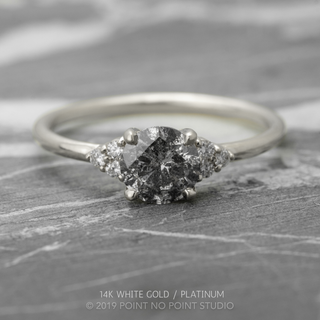 1.11 Carat Salt and Pepper Round Diamond Engagement Ring, Quinn Setting