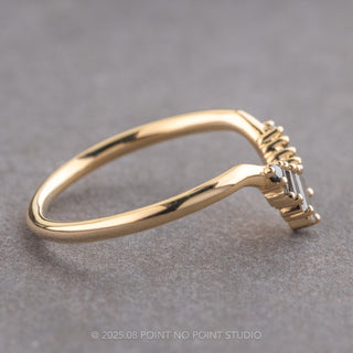 Salt and Pepper Baguette Diamond Wedding Band, Wren Setting, 14K Yellow Gold