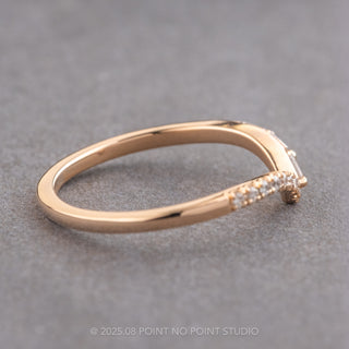 Round and Baguette Diamond V Band, Maeve Setting, 14K Rose Gold