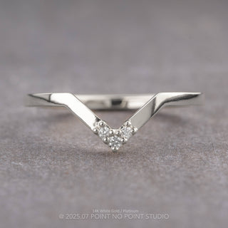 Quinn Wedding Ring, 3 Diamond, Square Band