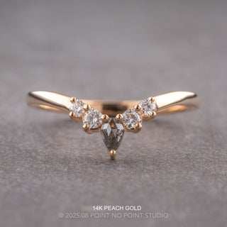 Cassie Wedding Ring, Salt and Pepper Pear, 5 Diamond, Loaf Band