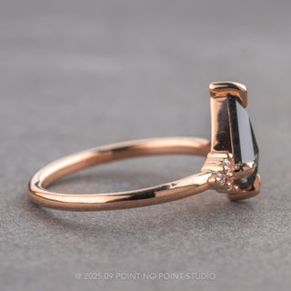 1.03 Carat Salt and Pepper Kite Diamond Engagement Ring, Quinn Setting, 14k Rose Gold