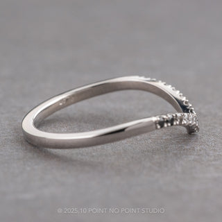 15 Round Diamond Wedding Band, Ombre Vivian Setting, 14k White Gold