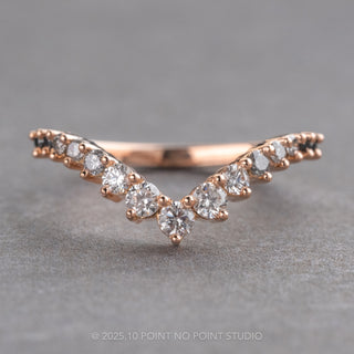 Ombre Eliza Diamond Contour Wedding Band, 14k Rose Gold