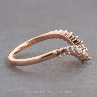 Ombre Eliza Diamond Contour Wedding Band, 14k Rose Gold