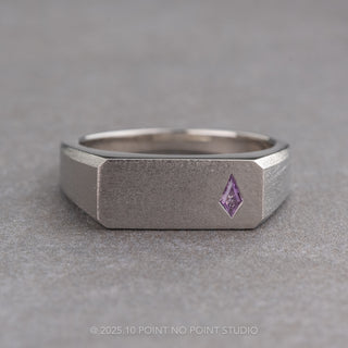 Purple Kite Sapphire Men's Signet Style Wedding Ring, Matte
