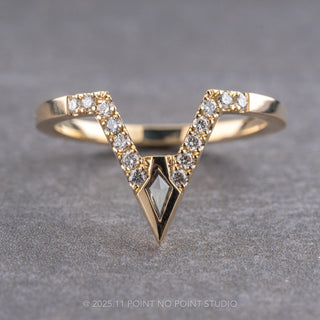 Salt and Pepper Kite Diamond Victoria Wedding Band, 14K Yellow Gold