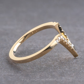 Salt and Pepper Kite Diamond Victoria Wedding Band, 14K Yellow Gold