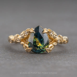 Custom Sapphire and Diamond Pixie Engagement Ring