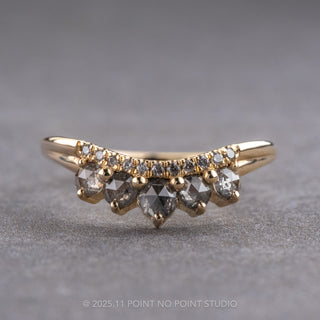 Rose Cut Diamond Wedding Band, Margot Setting,  14K Yellow Gold