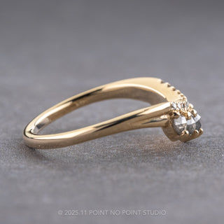 Rose Cut Diamond Wedding Band, Margot Setting,  14K Yellow Gold