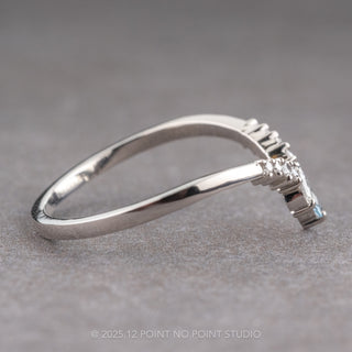 Marquise Aquamarine and Diamond Wedding Band, Small Cleo Setting, Platinum