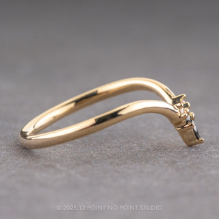 Marquise Diamond Rounded Wedding Band, Ombre Freya Setting, 14K Yellow Gold