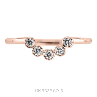 Bezel Ursa Wedding Ring, 4 Diamond, Round Band