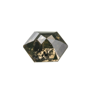2.62 Carat Black Speckled Rose Cut Hexagon Diamond