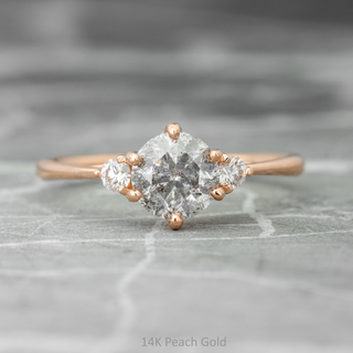 1.47 Carat Salt and Pepper Diamond Engagement Ring, Madison Setting