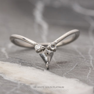 Charlotte Wedding Ring, Salt and Pepper Kite and White Diamond, Round Band