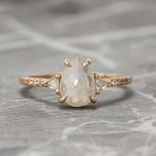 1.52 Carat Icy White Pear Diamond Engagement Ring, Eliza Setting