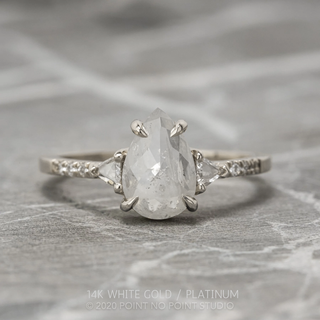 1.52 Carat Icy White Pear Diamond Engagement Ring, Eliza Setting