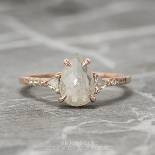 1.52 Carat Icy White Pear Diamond Engagement Ring, Eliza Setting