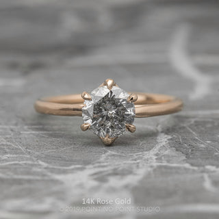 1.03 Carat Salt and Pepper Diamond Engagement Ring, Madeline Setting