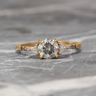 1.15 Carat Salt and Pepper Diamond Engagement Ring, Ombre Eliza Setting