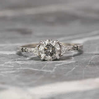 1.15 Carat Salt and Pepper Diamond Engagement Ring, Ombre Eliza Setting