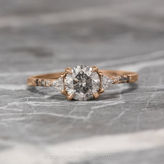 1.15 Carat Salt and Pepper Diamond Engagement Ring, Ombre Eliza Setting