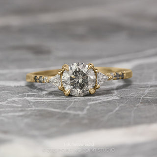 1.15 Carat Salt and Pepper Diamond Engagement Ring, Ombre Eliza Setting