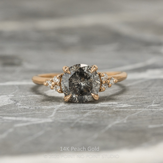 1.95 Carat Salt and Pepper Diamond Engagement Ring, Quinn Setting