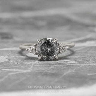 1.95 Carat Salt and Pepper Diamond Engagement Ring, Quinn Setting