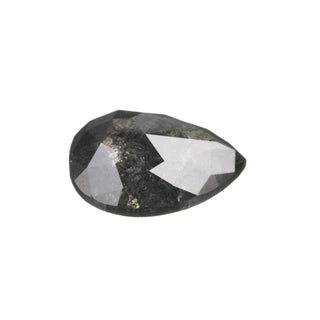 1.80 Carat Black Speckled Rose Cut Pear Diamond