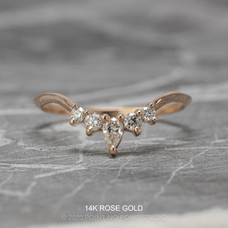 Cassie Wedding Ring, 5 Diamond, Knife Edge Band