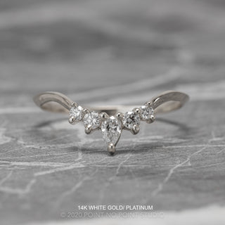 Cassie Wedding Ring, 5 Diamond, Knife Edge Band