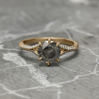 2.28 Carat Salt and Pepper Diamond Engagement Ring, Mackenzie Setting