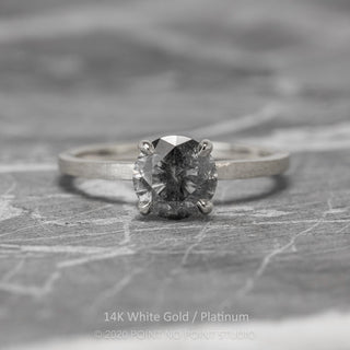 1 Carat Salt and Pepper Diamond Engagement Ring, Jane Setting