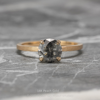 1 Carat Salt and Pepper Diamond Engagement Ring, Jane Setting