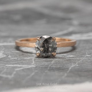 1 Carat Salt and Pepper Diamond Engagement Ring, Jane Setting