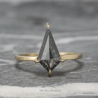 1.08 Carat Black Salt and Pepper Kite Diamond Engagement Ring, Jane Setting