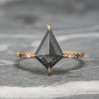 1.46 Carat Black Kite Diamond Engagement Ring, Ombre Jules Setting