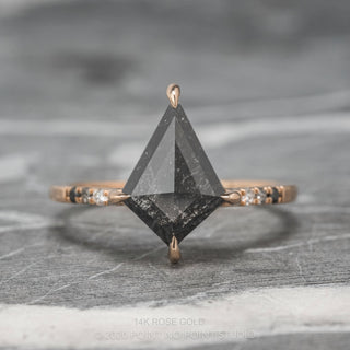 1.46 Carat Black Kite Diamond Engagement Ring, Ombre Jules Setting