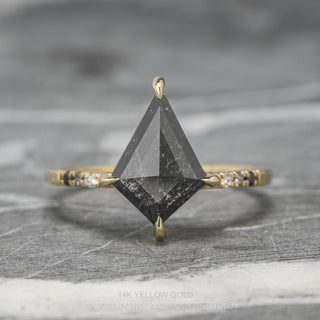 1.46 Carat Black Kite Diamond Engagement Ring, Ombre Jules Setting