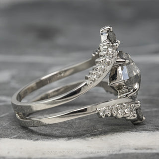 1.26 Carat Grey Speckled Lozenge Diamond Engagement Ring, Empress Setting, Platinum
