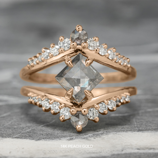 1.18 Carat Salt and Pepper Lozenge Diamond Engagement Ring, Empress Setting