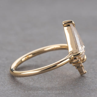 1.35 Carat Icy White Kite Diamond Engagement Ring, Ava Setting, 14K Yellow Gold