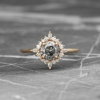 1.11 Carat Salt and Pepper Diamond Engagement Ring, Cosette Setting