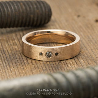 Salt and Pepper Diamond Mens Wedding Band, Comfort Fit men's wedding band, Point No Point Studio. Eco-friendly, Recycled Metals, Conflict Free.
