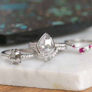 Catherine Wedding Ring, 5 Ruby and Diamond, Loaf Band
