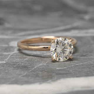 1.5 Carat Round Moissanite Engagement Ring, Jane Setting, 14k Rose Gold